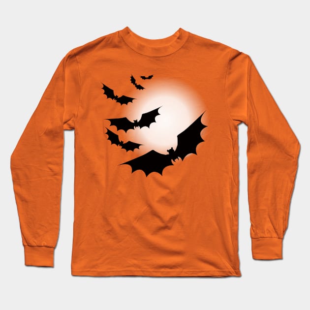 Moon Bats Long Sleeve T-Shirt by INLE Designs